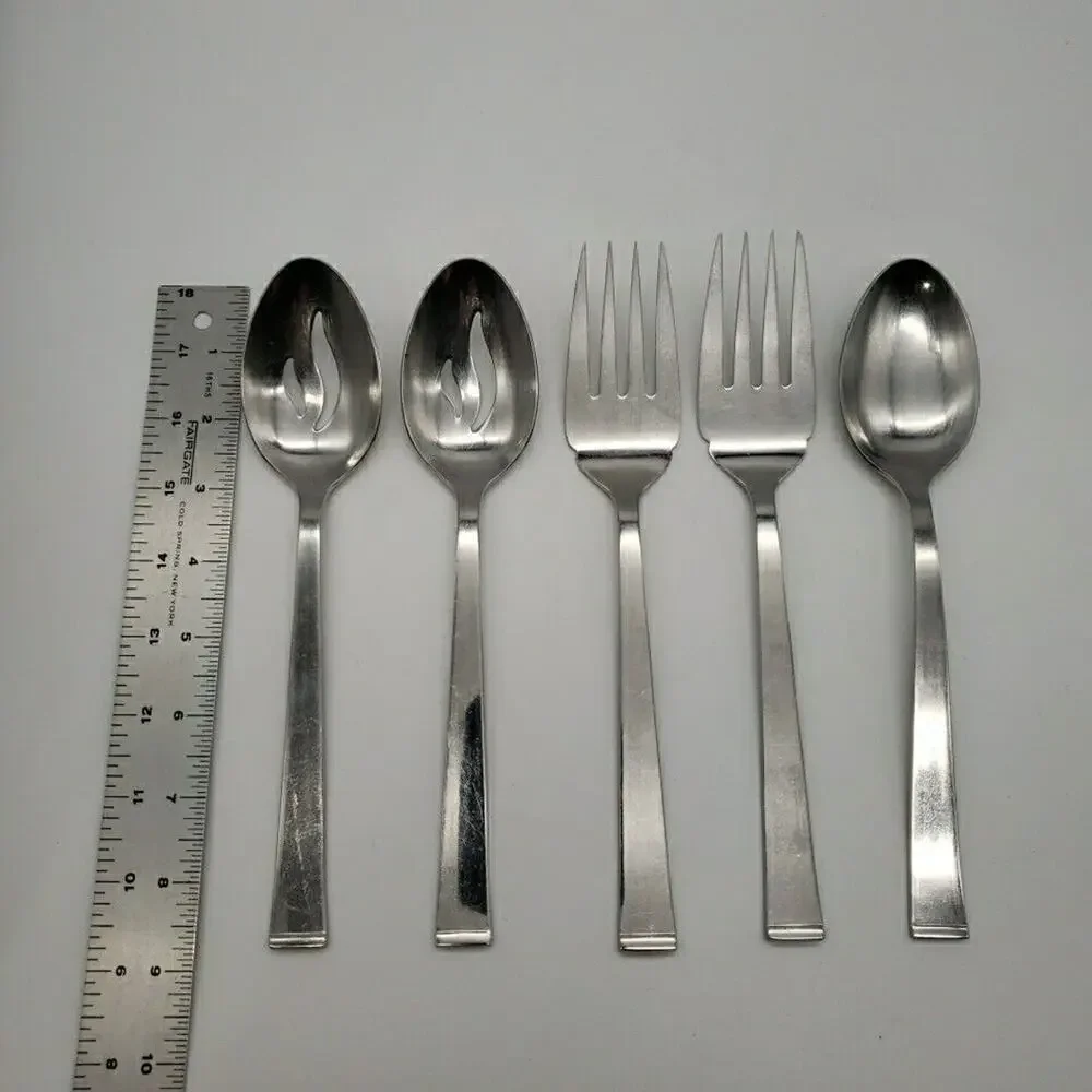 5 PC Wallace JULIENNE Pierced Serving Spoon & Serving Forks Stainless Korea